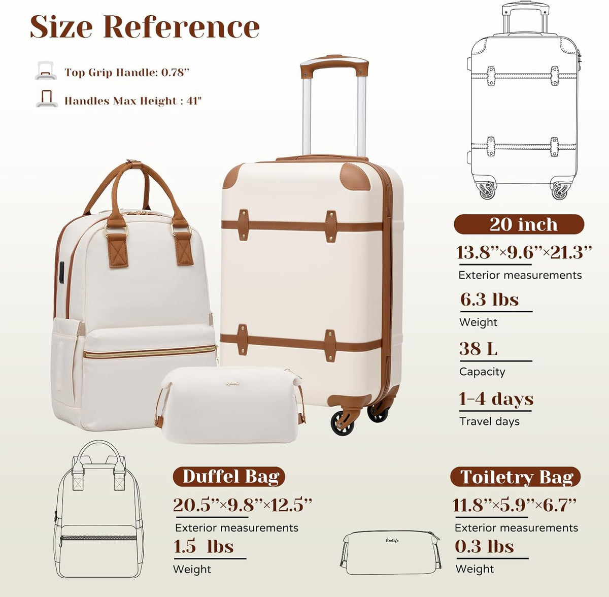 Luggage Set Suitcase Set Carry On Luggage PC Hardside Luggage TSA Lock Spinner Wheels Telescopic Handle