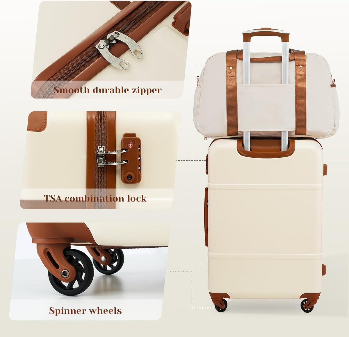 Luggage Set Suitcase Set Carry On Luggage PC Hardside Luggage TSA Lock Spinner Wheels Telescopic Handle