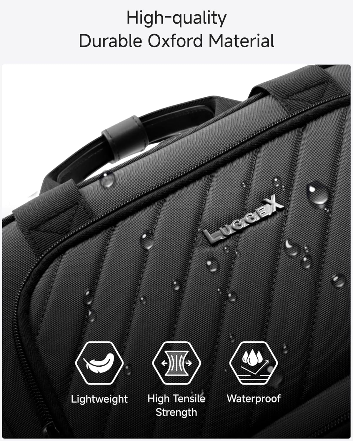 LUGGEX Underseat Carry On Luggage with Wheels, UDK-Plus Large-Capacity Lightweight Soft Sided Personal Item Suitcase for Short Trips (UX-Core, Navy Blue, 16 Inch)