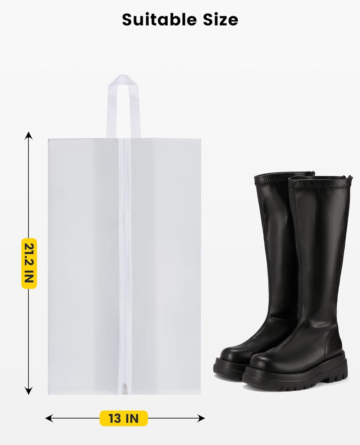 Shoe Bags for Travel - 2 Pack Extra Large Transparent Shoe Organizer with Handle Dustproof Shoe Bag Reusable Shoe Storage Bags for Men & Women
