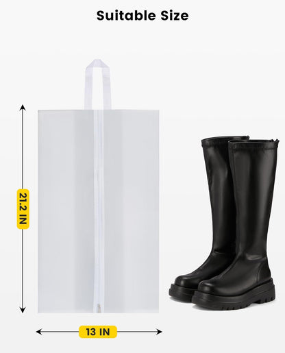 Shoe Bags for Travel - 2 Pack Extra Large Transparent Shoe Organizer with Handle Dustproof Shoe Bag Reusable Shoe Storage Bags for Men & Women