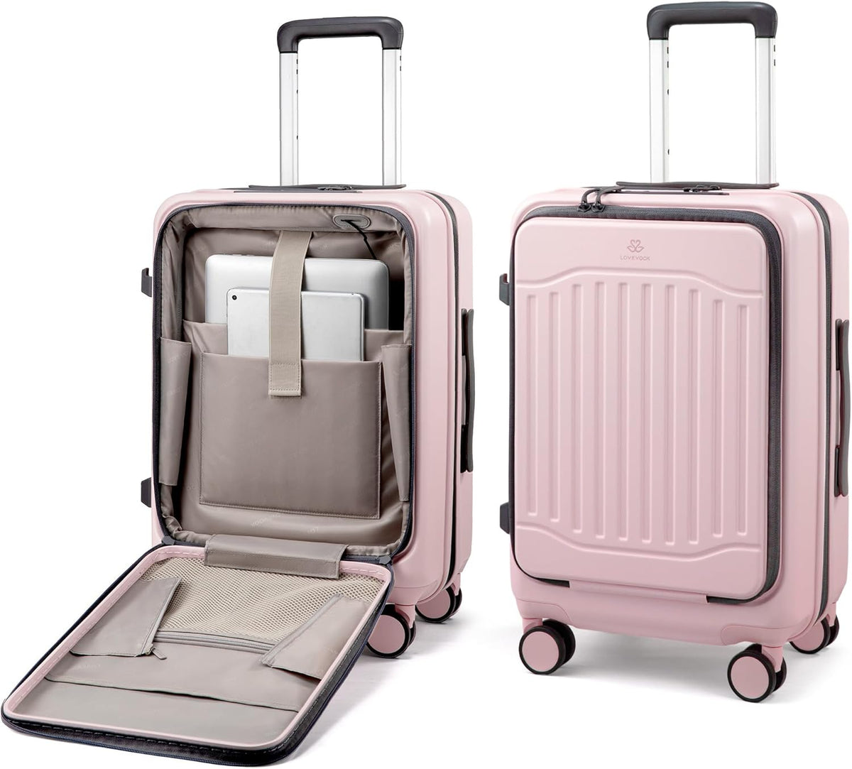 Carry On Luggage 22x14x9 Airline Approved, Expandable Hard Shell Suitcase with Spinner Wheels, USB Charging Port & Front Pocket, PC Hardside Rolling Luggage with TSA Lock for Travel