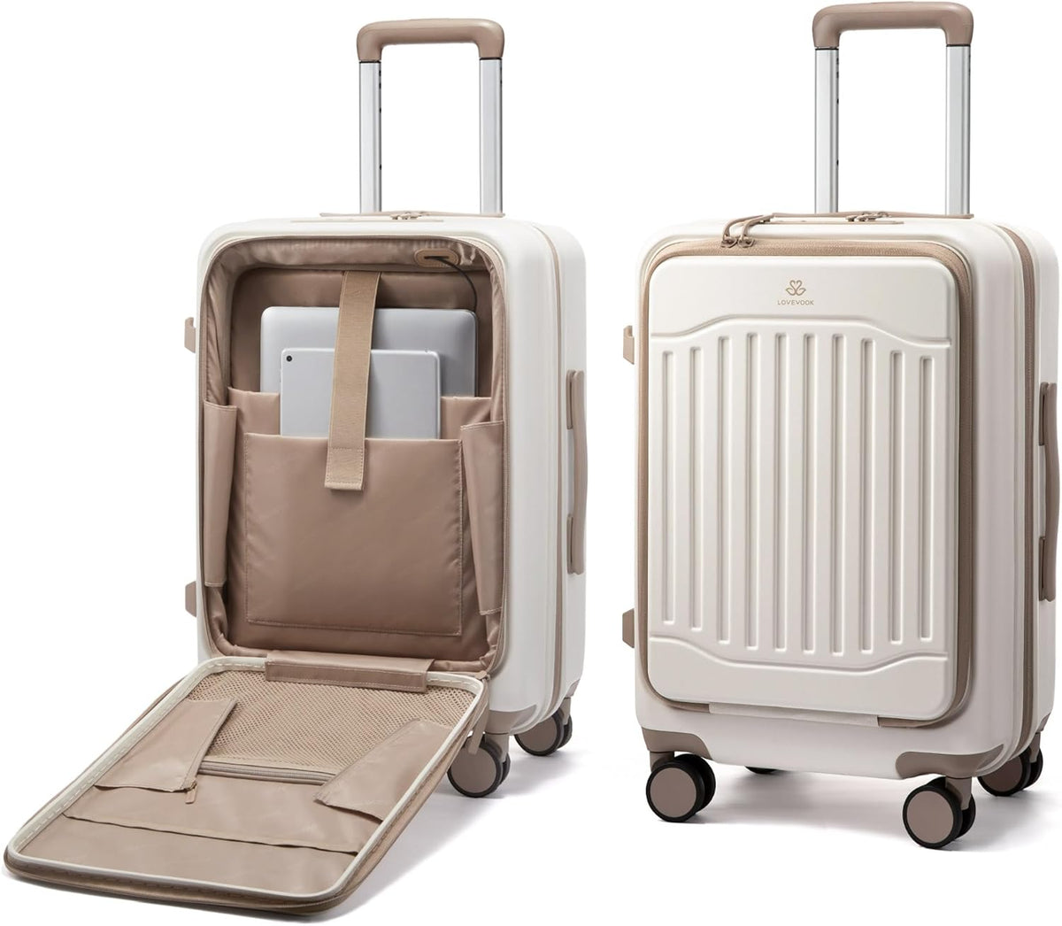 Carry On Luggage 22x14x9 Airline Approved, Expandable Hard Shell Suitcase with Spinner Wheels, USB Charging Port & Front Pocket, PC Hardside Rolling Luggage with TSA Lock for Travel