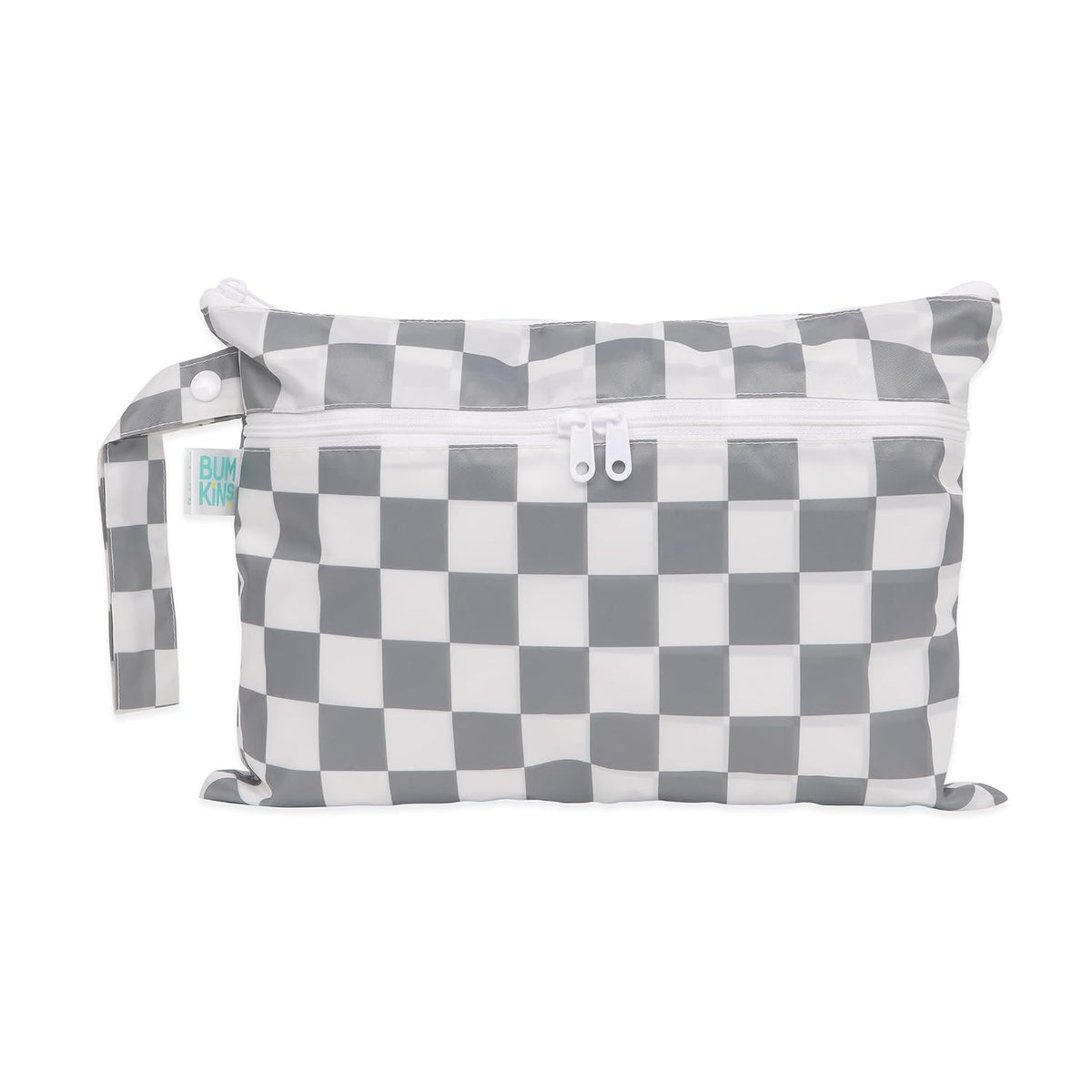 Waterproof Wet Bag for Baby, Travel, Swim Suit, Cloth Diapers, Pump Parts, Pool, Beach, Gym Clothes, Toiletry, Hook to Stroller, Daycare, Zip Reusable Wetdry Pack, 2-pk Palm Trees, Beige Check - Colors A