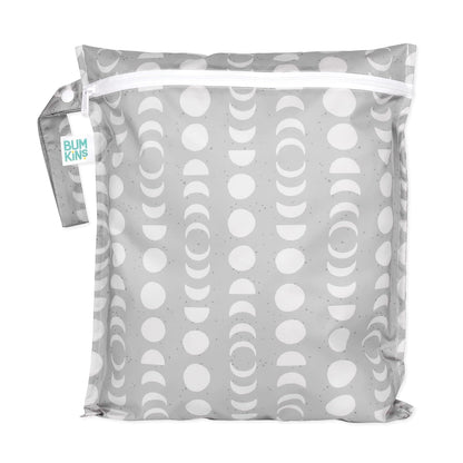 Waterproof Wet Bag for Baby, Travel, Swim Suit, Cloth Diapers, Pump Parts, Pool, Beach, Gym Clothes, Toiletry, Hook to Stroller, Daycare, Zip Reusable Wetdry Pack, 2-pk Palm Trees, Beige Check - Colors A