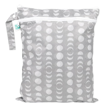 Waterproof Wet Bag for Baby, Travel, Swim Suit, Cloth Diapers, Pump Parts, Pool, Beach, Gym Clothes, Toiletry, Hook to Stroller, Daycare, Zip Reusable Wetdry Pack, 2-pk Palm Trees, Beige Check - Colors A