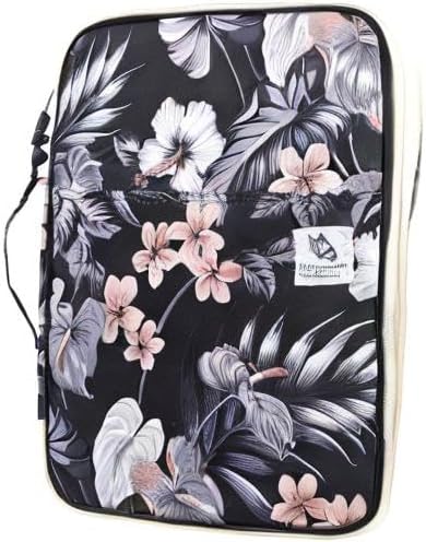 A4 Travel Portfolio Multifunctional Document Organizer Zippered Case for Office Supplies (Mulberry White)