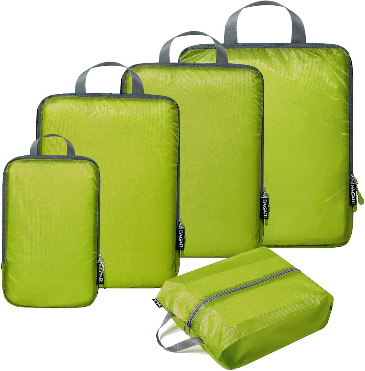 5 Set Ultralight Compression Packing Cubes Travel Accessories Expandable Packing Organizers(Black)