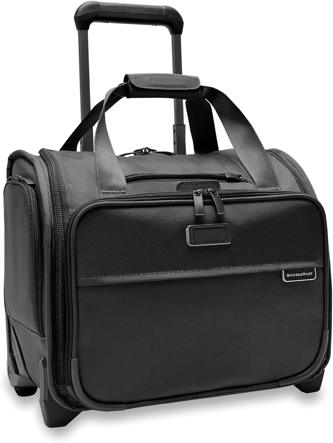 Briggs & Riley 2-Wheel Cabin Bag - Carry On Luggage for Travel, Suitcases with Wheels, Softside Rolling Bag for Men & Women, Interlocking Handle, Self-Repairing Zipper - Baseline Collection, Navy