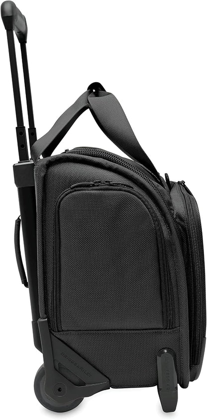Briggs & Riley 2-Wheel Cabin Bag - Carry On Luggage for Travel, Suitcases with Wheels, Softside Rolling Bag for Men & Women, Interlocking Handle, Self-Repairing Zipper - Baseline Collection, Navy