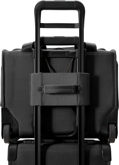 Briggs & Riley 2-Wheel Cabin Bag - Carry On Luggage for Travel, Suitcases with Wheels, Softside Rolling Bag for Men & Women, Interlocking Handle, Self-Repairing Zipper - Baseline Collection, Navy