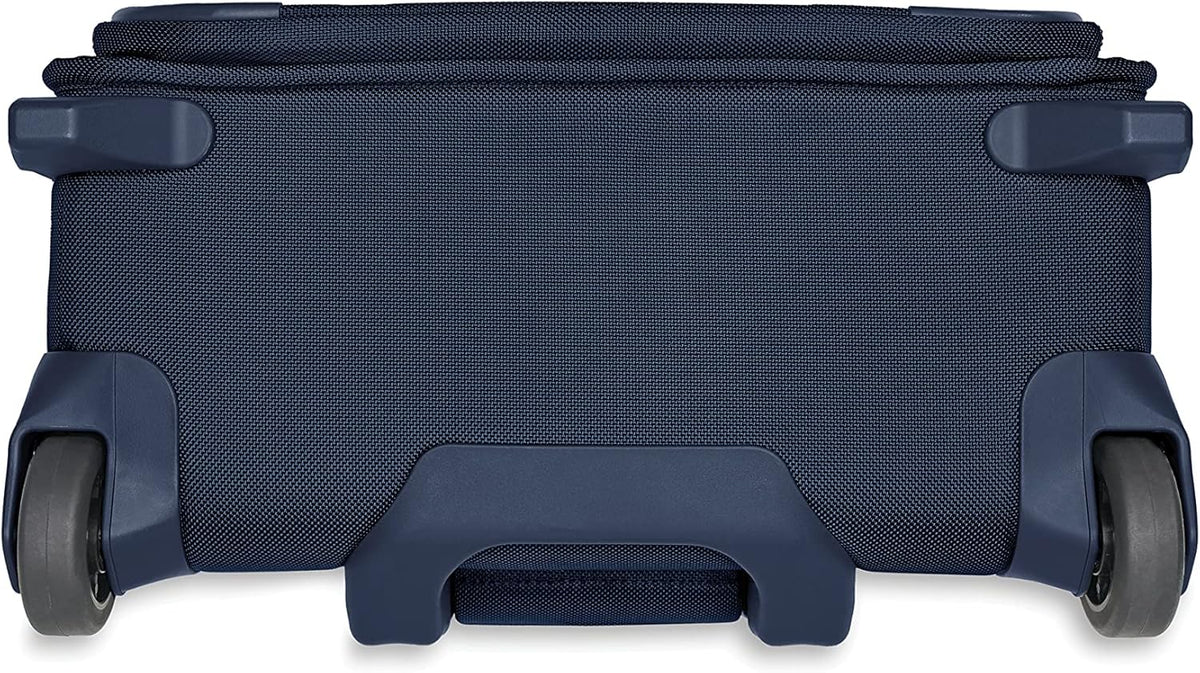 Briggs & Riley 2-Wheel Cabin Bag - Carry On Luggage for Travel, Suitcases with Wheels, Softside Rolling Bag for Men & Women, Interlocking Handle, Self-Repairing Zipper - Baseline Collection, Navy