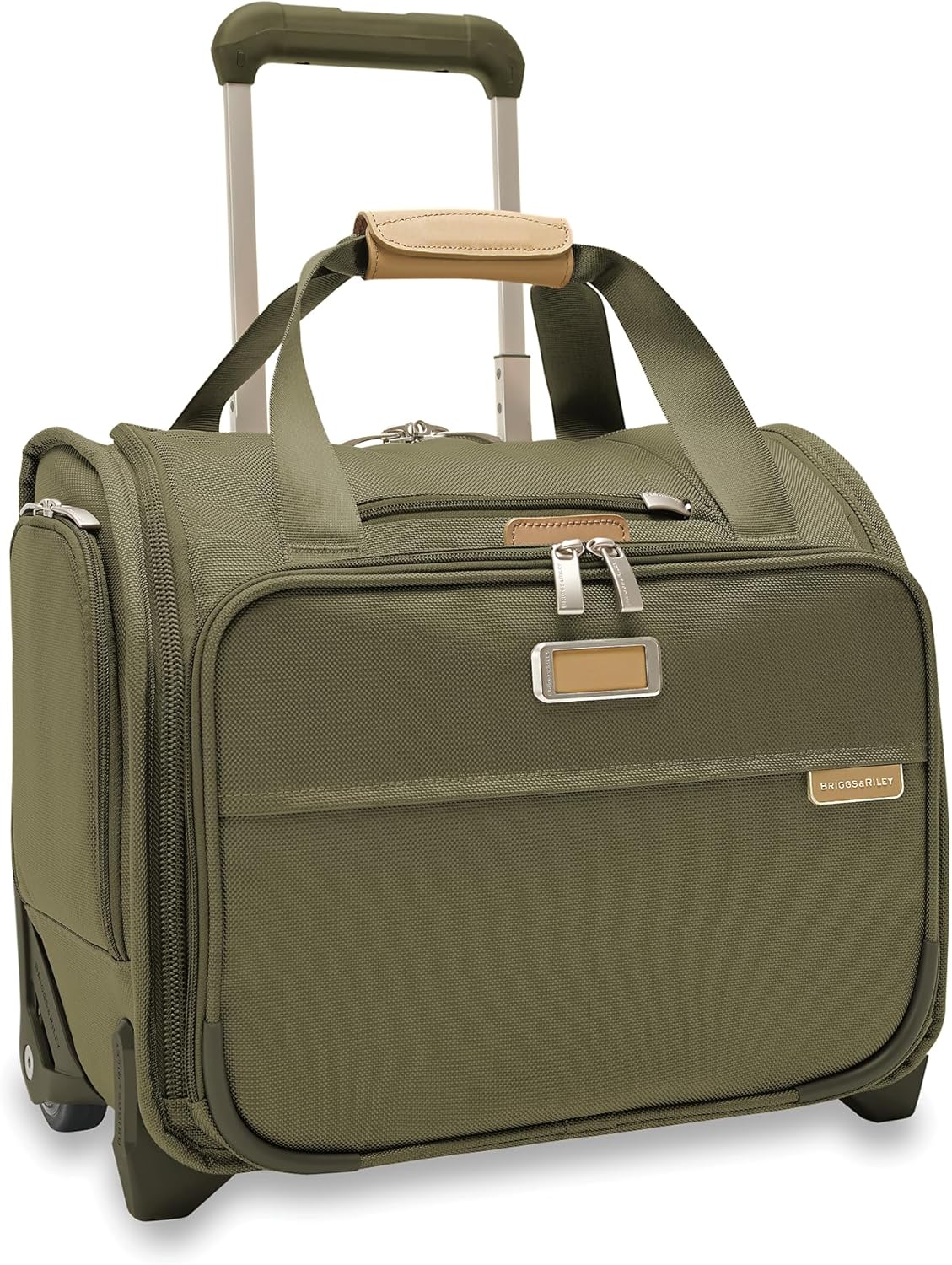 Briggs & Riley 2-Wheel Cabin Bag - Carry On Luggage for Travel, Suitcases with Wheels, Softside Rolling Bag for Men & Women, Interlocking Handle, Self-Repairing Zipper - Baseline Collection, Navy