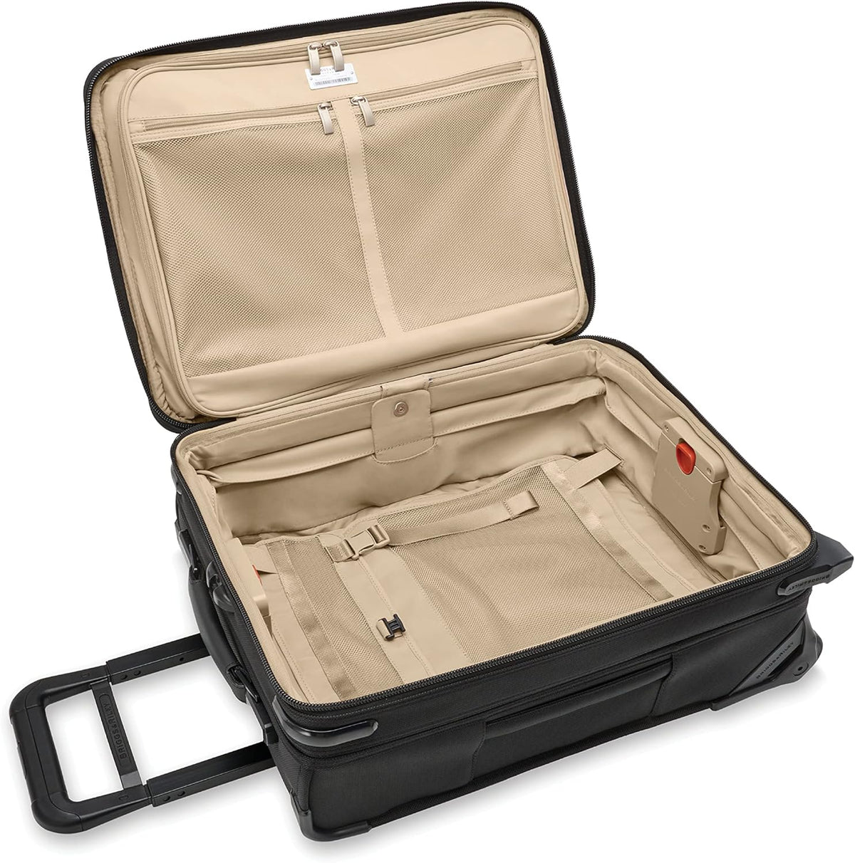 Briggs & Riley 2-Wheel Cabin Bag - Carry On Luggage for Travel, Suitcases with Wheels, Softside Rolling Bag for Men & Women, Interlocking Handle, Self-Repairing Zipper - Baseline Collection, Navy