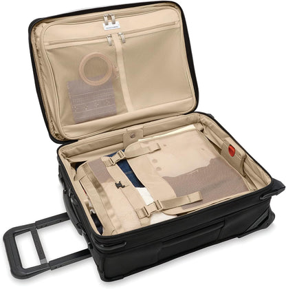 Briggs & Riley 2-Wheel Cabin Bag - Carry On Luggage for Travel, Suitcases with Wheels, Softside Rolling Bag for Men & Women, Interlocking Handle, Self-Repairing Zipper - Baseline Collection, Navy