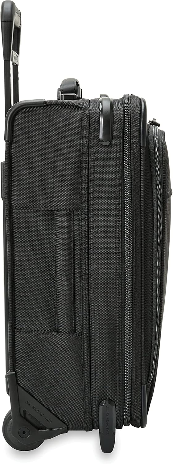 Briggs & Riley 2-Wheel Cabin Bag - Carry On Luggage for Travel, Suitcases with Wheels, Softside Rolling Bag for Men & Women, Interlocking Handle, Self-Repairing Zipper - Baseline Collection, Navy