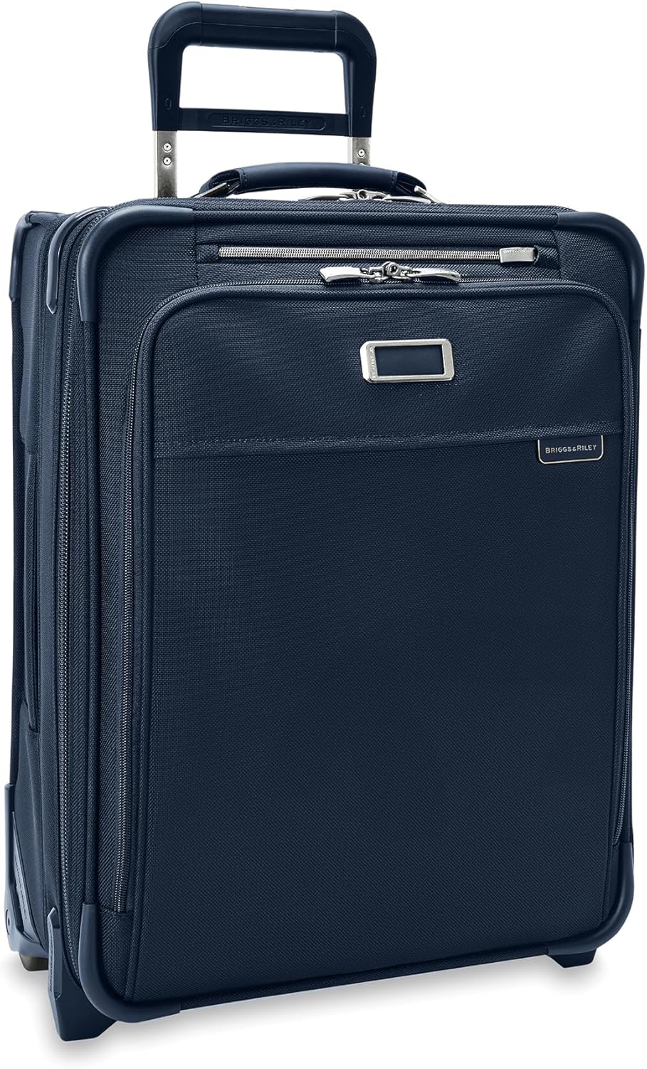 Briggs & Riley 2-Wheel Cabin Bag - Carry On Luggage for Travel, Suitcases with Wheels, Softside Rolling Bag for Men & Women, Interlocking Handle, Self-Repairing Zipper - Baseline Collection, Navy