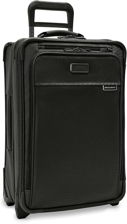 Briggs & Riley 2-Wheel Cabin Bag - Carry On Luggage for Travel, Suitcases with Wheels, Softside Rolling Bag for Men & Women, Interlocking Handle, Self-Repairing Zipper - Baseline Collection, Navy