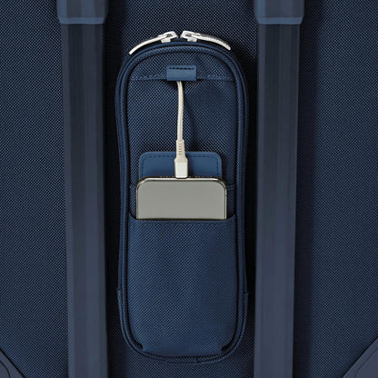 Briggs & Riley 2-Wheel Cabin Bag - Carry On Luggage for Travel, Suitcases with Wheels, Softside Rolling Bag for Men & Women, Interlocking Handle, Self-Repairing Zipper - Baseline Collection, Navy