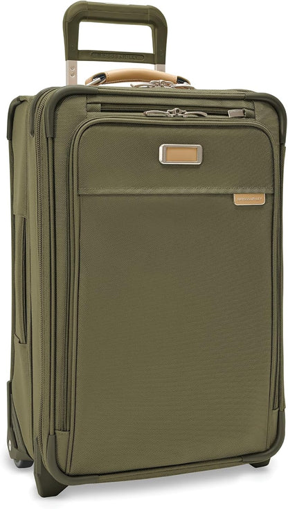 Briggs & Riley 2-Wheel Cabin Bag - Carry On Luggage for Travel, Suitcases with Wheels, Softside Rolling Bag for Men & Women, Interlocking Handle, Self-Repairing Zipper - Baseline Collection, Navy