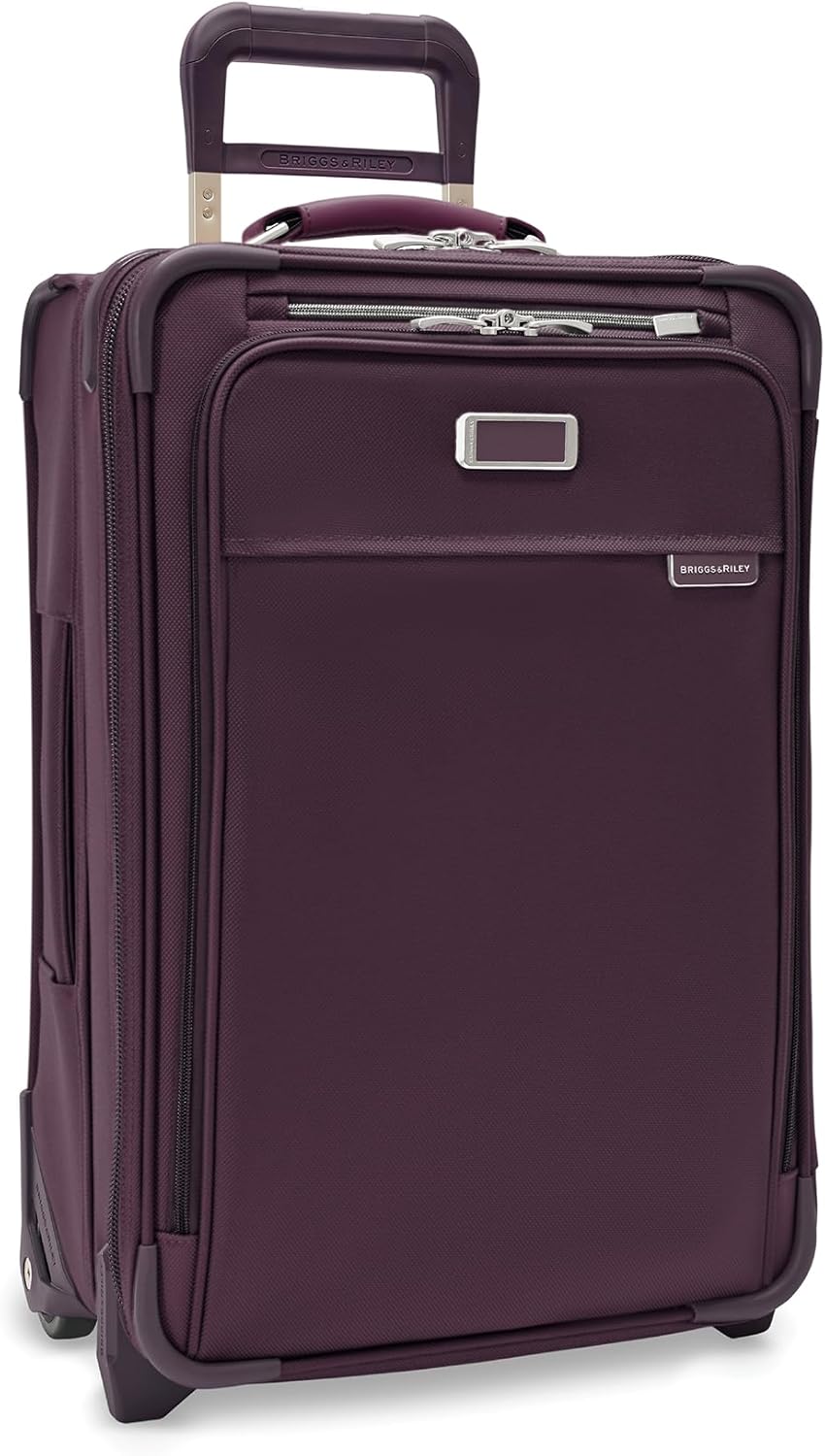 Briggs & Riley 2-Wheel Cabin Bag - Carry On Luggage for Travel, Suitcases with Wheels, Softside Rolling Bag for Men & Women, Interlocking Handle, Self-Repairing Zipper - Baseline Collection, Navy