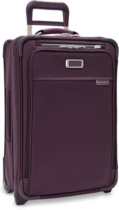 Briggs & Riley 2-Wheel Cabin Bag - Carry On Luggage for Travel, Suitcases with Wheels, Softside Rolling Bag for Men & Women, Interlocking Handle, Self-Repairing Zipper - Baseline Collection, Navy