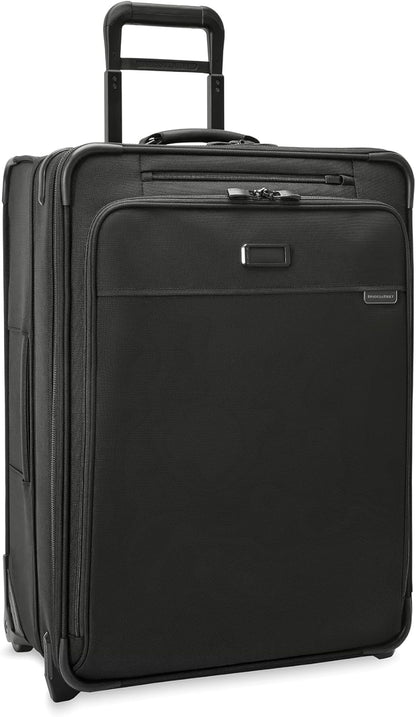 Briggs & Riley 2-Wheel Cabin Bag - Carry On Luggage for Travel, Suitcases with Wheels, Softside Rolling Bag for Men & Women, Interlocking Handle, Self-Repairing Zipper - Baseline Collection, Navy