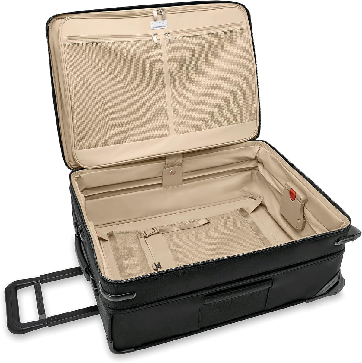 Briggs & Riley 2-Wheel Cabin Bag - Carry On Luggage for Travel, Suitcases with Wheels, Softside Rolling Bag for Men & Women, Interlocking Handle, Self-Repairing Zipper - Baseline Collection, Navy