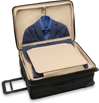 Briggs & Riley 2-Wheel Cabin Bag - Carry On Luggage for Travel, Suitcases with Wheels, Softside Rolling Bag for Men & Women, Interlocking Handle, Self-Repairing Zipper - Baseline Collection, Navy