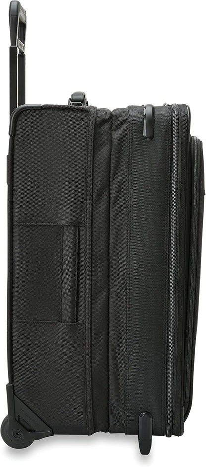 Briggs & Riley 2-Wheel Cabin Bag - Carry On Luggage for Travel, Suitcases with Wheels, Softside Rolling Bag for Men & Women, Interlocking Handle, Self-Repairing Zipper - Baseline Collection, Navy