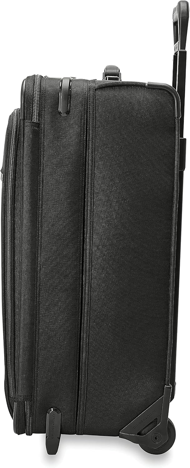 Briggs & Riley 2-Wheel Cabin Bag - Carry On Luggage for Travel, Suitcases with Wheels, Softside Rolling Bag for Men & Women, Interlocking Handle, Self-Repairing Zipper - Baseline Collection, Navy