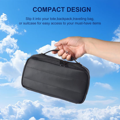 Travel Toiletry Bag Large Cosmetic Makeup Bag Organizer for Women,Wide-open Make Up Bag Waterproof Makeup Case Travel Bag with Handle and Dividers for Toiletries,Essentials,Accessories,Dark Pink