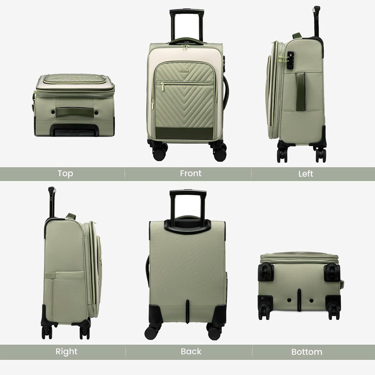 Underseat Carry On Luggage Airline Approved, 14 Inch Softside Suitcases with Wheels, Lightweight Spinner Carry on Suitcase with TSA Lock Weekender