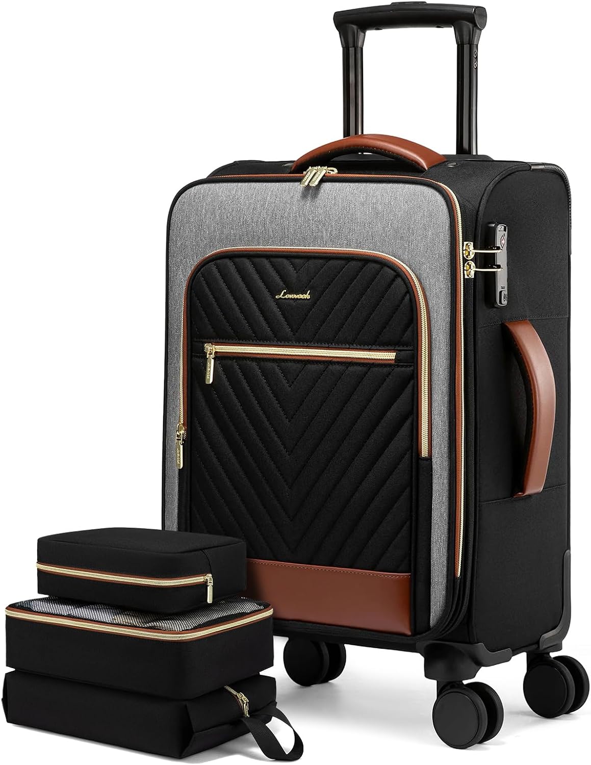Underseat Carry On Luggage Airline Approved, 14 Inch Softside Suitcases with Wheels, Lightweight Spinner Carry on Suitcase with TSA Lock Weekender
