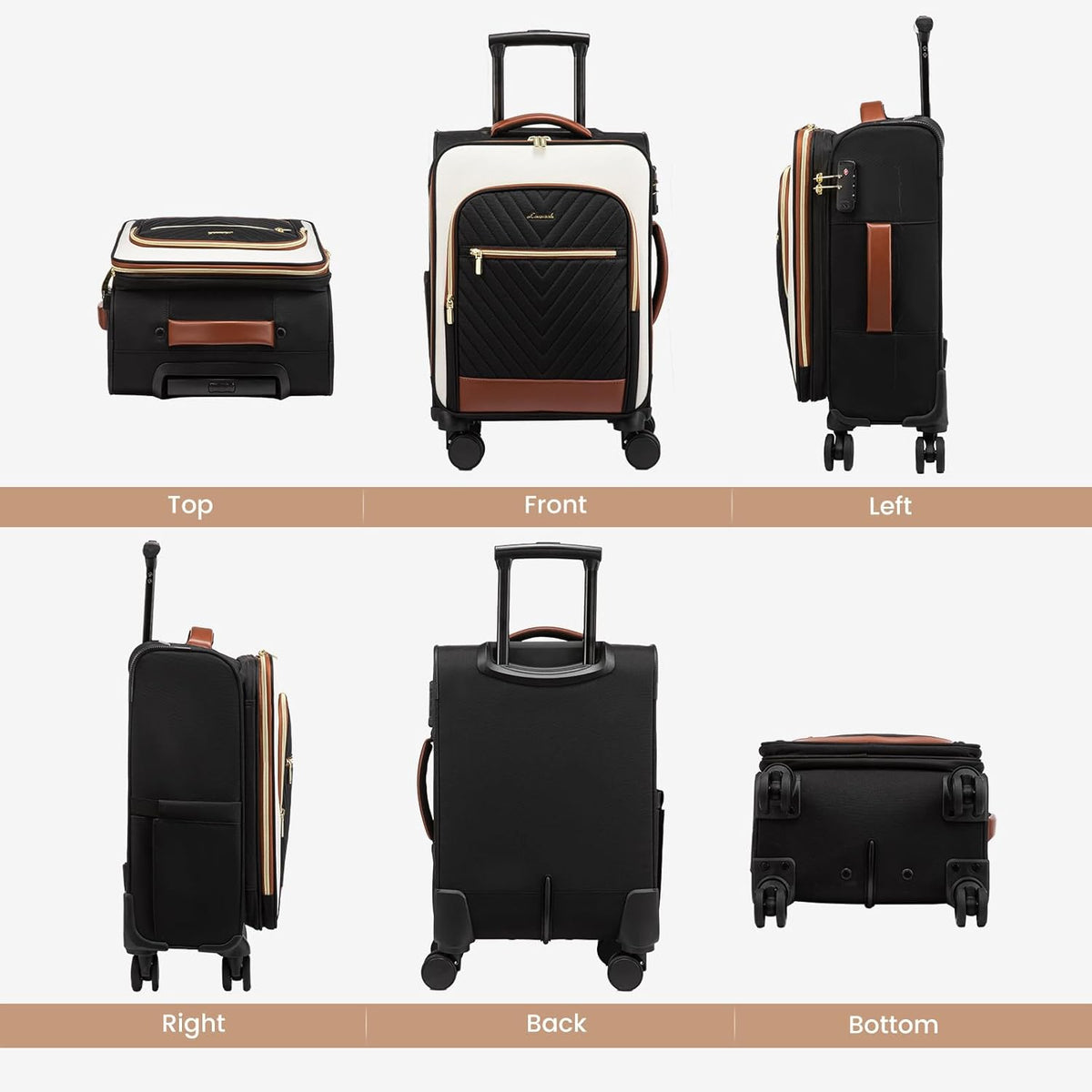 Underseat Carry On Luggage Airline Approved, 14 Inch Softside Suitcases with Wheels, Lightweight Spinner Carry on Suitcase with TSA Lock Weekender