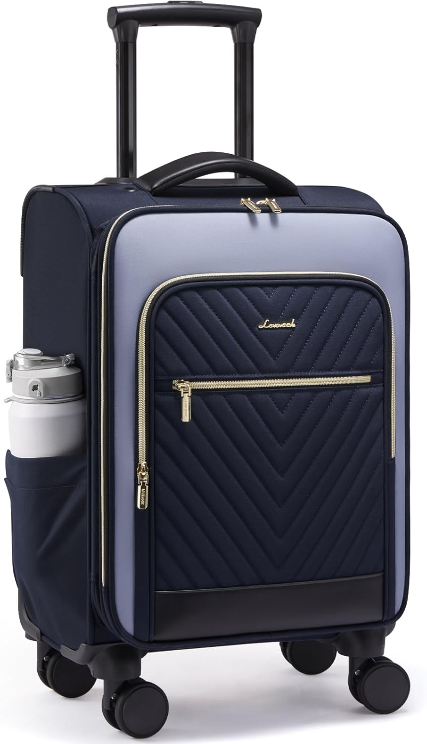 Underseat Carry On Luggage Airline Approved, 14 Inch Softside Suitcases with Wheels, Lightweight Spinner Carry on Suitcase with TSA Lock Weekender