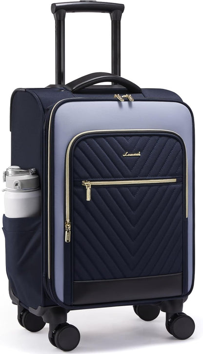 Underseat Carry On Luggage Airline Approved, 14 Inch Softside Suitcases with Wheels, Lightweight Spinner Carry on Suitcase with TSA Lock Weekender