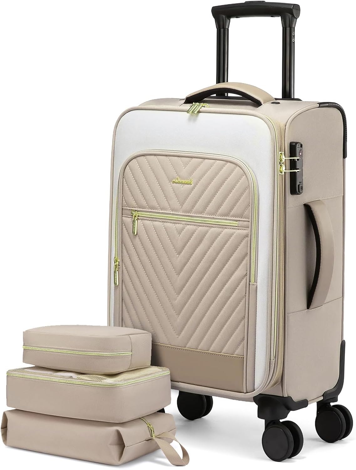Underseat Carry On Luggage Airline Approved, 14 Inch Softside Suitcases with Wheels, Lightweight Spinner Carry on Suitcase with TSA Lock Weekender
