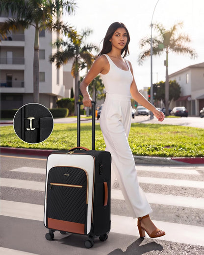 Underseat Carry On Luggage Airline Approved, 14 Inch Softside Suitcases with Wheels, Lightweight Spinner Carry on Suitcase with TSA Lock Weekender