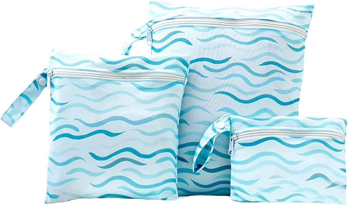 Wet Dry Bag for Baby, Swimsuit, Diaper Bag & Travel - Waterproof Reusable Leakproof Pouch for Wet Clothes, Pool, Beach, and Gym