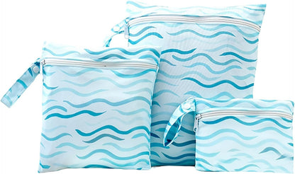 Wet Dry Bag for Baby, Swimsuit, Diaper Bag & Travel - Waterproof Reusable Leakproof Pouch for Wet Clothes, Pool, Beach, and Gym