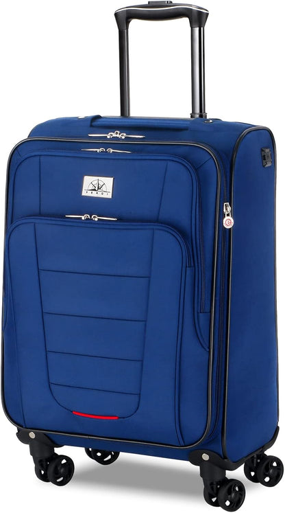 Verdi Travel Carry On Luggage with Spinner Wheels Softshell Lightweight Expandable 20 Inch Suitcase with USB Charging Port and 8-wheel Spinners Carryon Bag