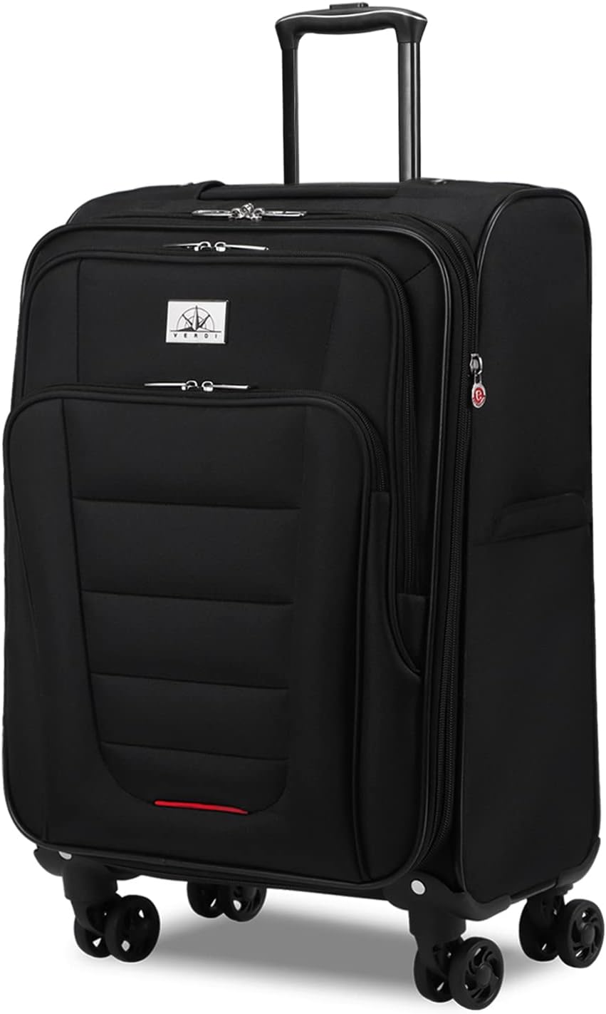 Verdi Travel Carry On Luggage with Spinner Wheels Softshell Lightweight Expandable 20 Inch Suitcase with USB Charging Port and 8-wheel Spinners Carryon Bag