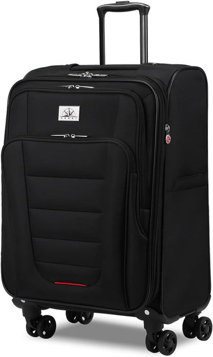 Verdi Travel Carry On Luggage with Spinner Wheels Softshell Lightweight Expandable 20 Inch Suitcase with USB Charging Port and 8-wheel Spinners Carryon Bag