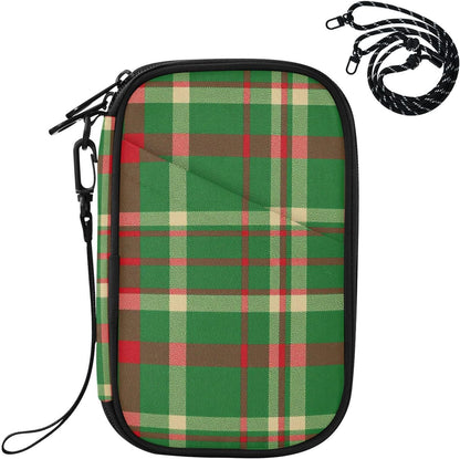 Multi-Slot Travel Document Organizer 8.26×5.51×1.18 In | Polyester Oxford Multi Pockets Multi-Way Carry for Adults Outdoor Green Red