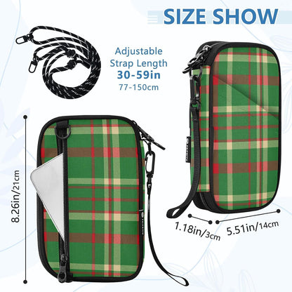 Multi-Slot Travel Document Organizer 8.26×5.51×1.18 In | Polyester Oxford Multi Pockets Multi-Way Carry for Adults Outdoor Green Red