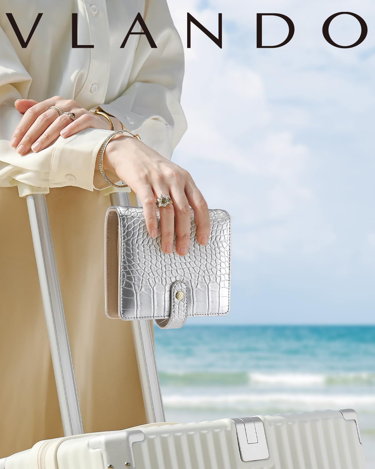 Travel Jewelry Organizer Case,Valentines Gift,Jewelry Storage Book Ring Binder with Clear Zipper Velvet Jewelry Pouches Bags for Rings,Necklace,Earrings-Cream White