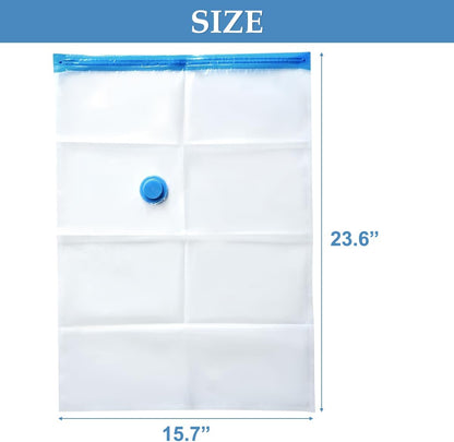 3 Pack Vacuum Compression Bags with Pump | Quick-Save Space for Travel & Home | Clear, Heavy Duty Storage Bags for Clothes, Blankets-Small, 24"L*16"W