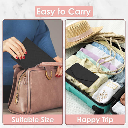 Travel Jewelry Organizer Bag Anti-Tangle Foldable Small Jewelry Roll Travel Case Accessory for Necklaces, Earrings, Rings, Bracelets, Watches, Pink