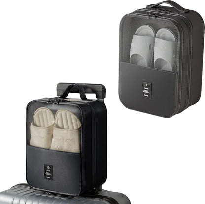 2 Pack Shoe Bags for Travel - Holds 3 Pair of Shoes, Portable Shoes Storage Bag Organizer, Travel Luggage Shoe Organizer for Women and Teenager (Black)
